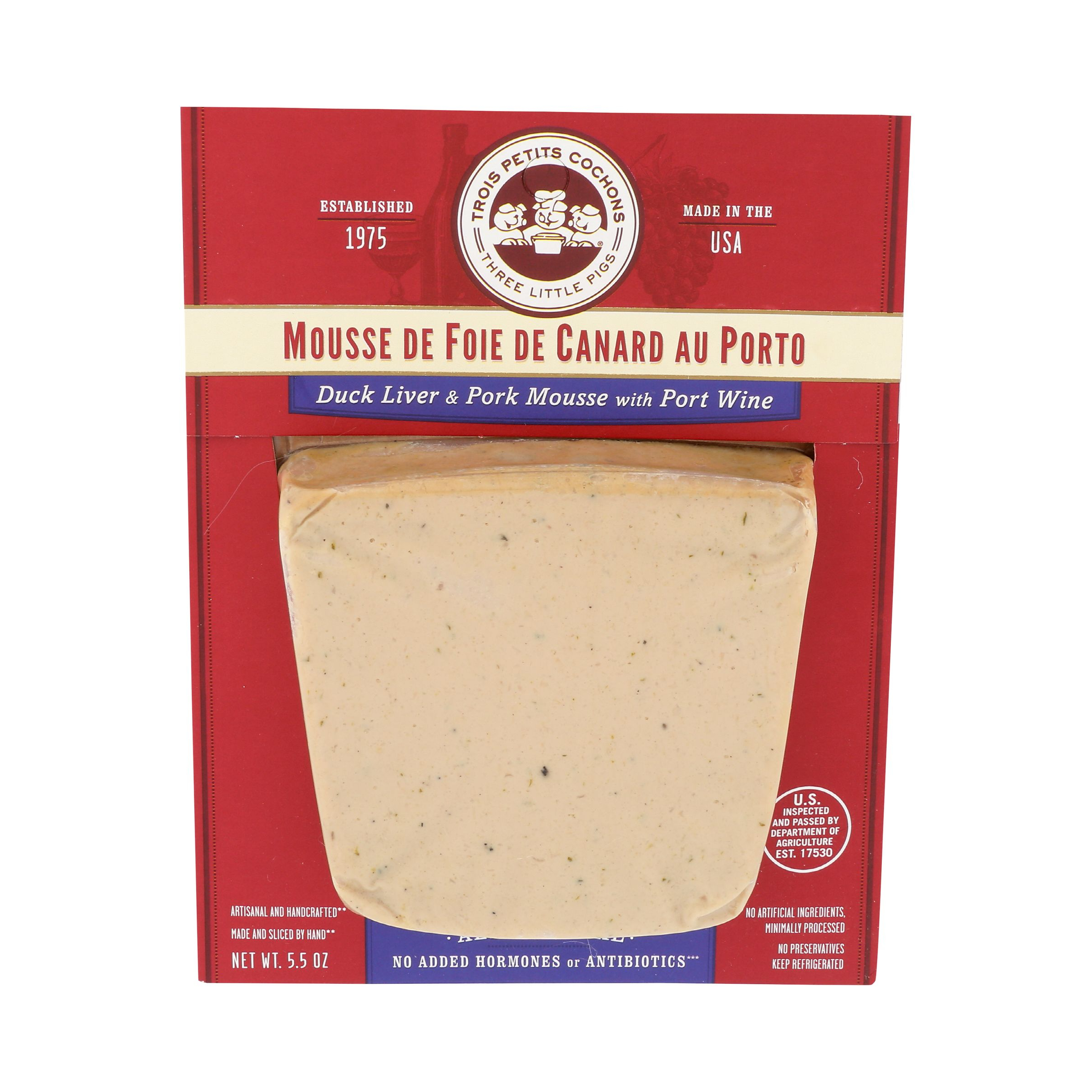 Mousse De Foie De Canard Au Porto All Natural Duck Liver And Pork Mousse With Port Wine 5 5 Oz Les Trois Petits Cochons Whole Foods Market