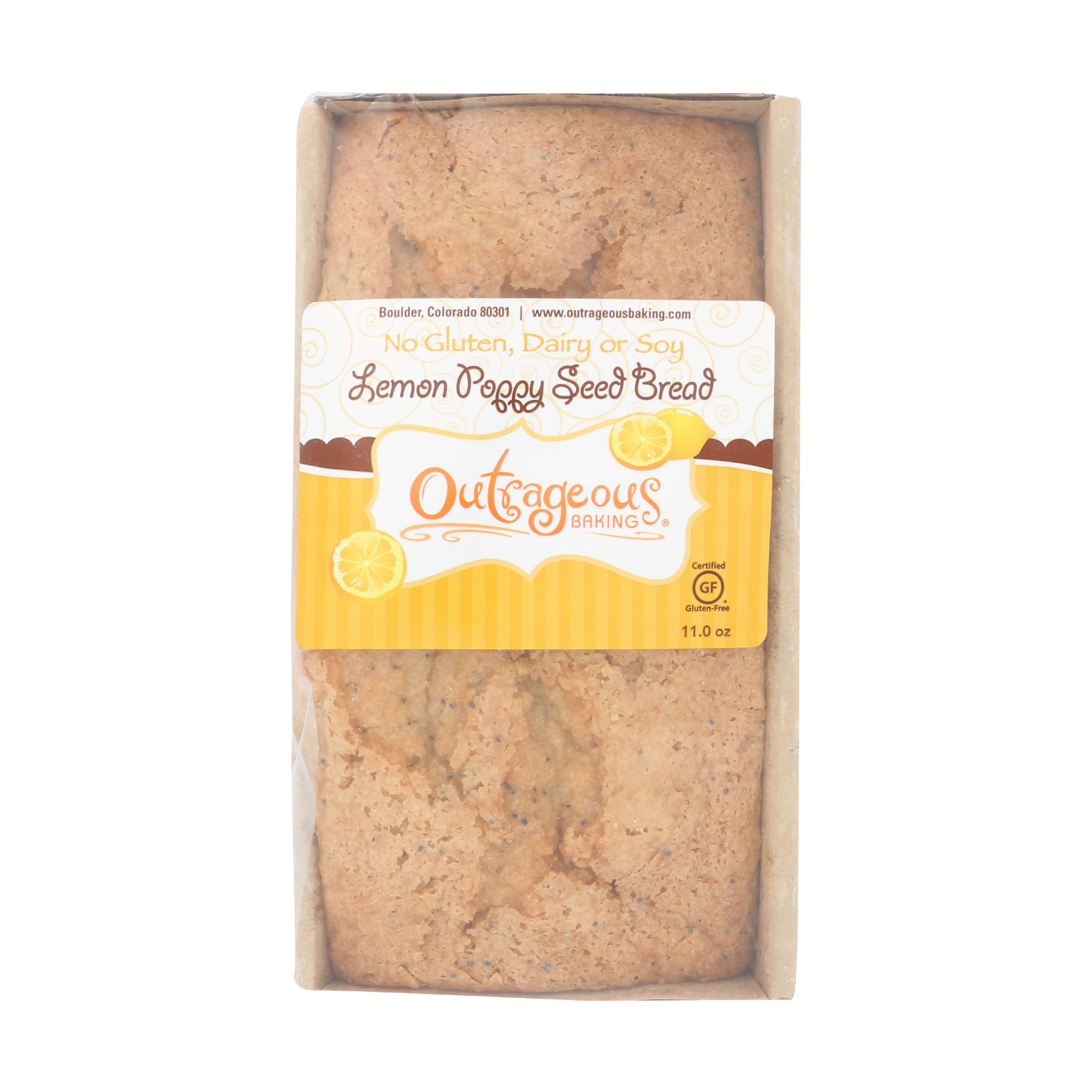 Bread Poppy Seed Lemon Gf 11 Oz Outrageous Baking Whole Foods Market